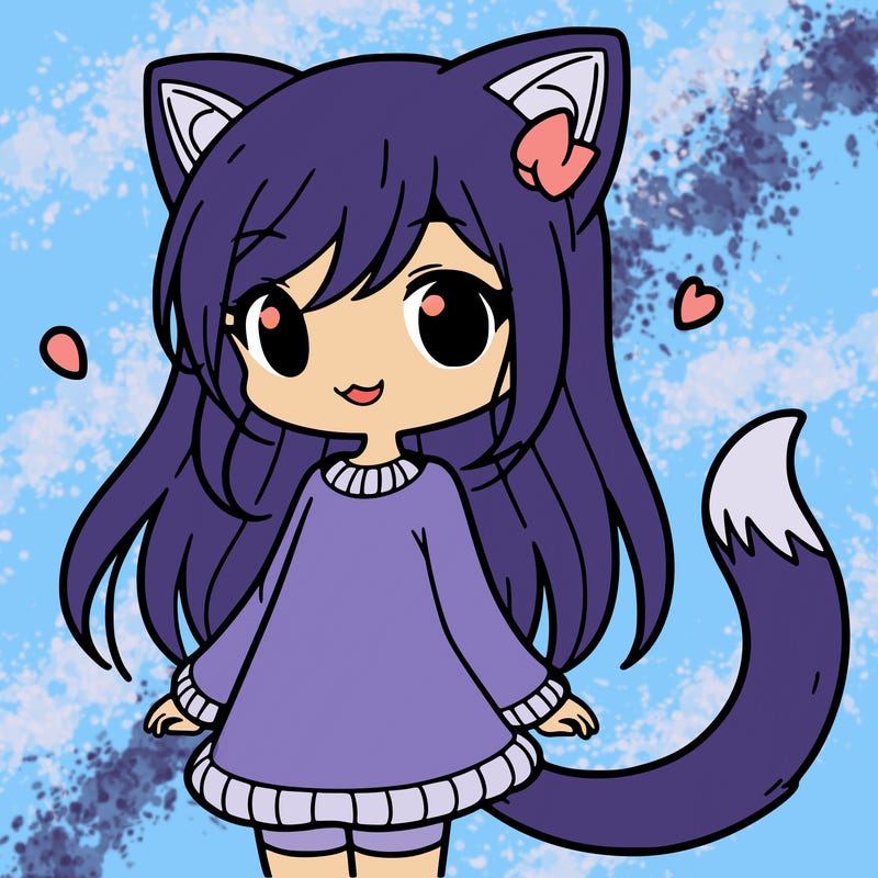 girl with cat ears and tail