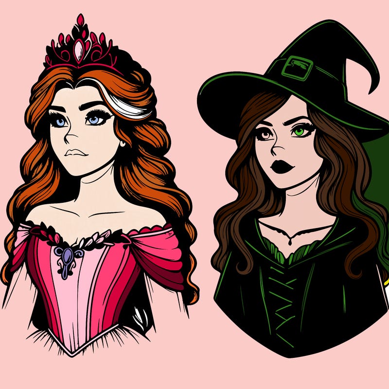 princess and witch realistic