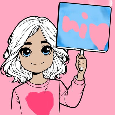 realistic girl holding up a sign