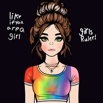 realistic girl with messy bun and croptop