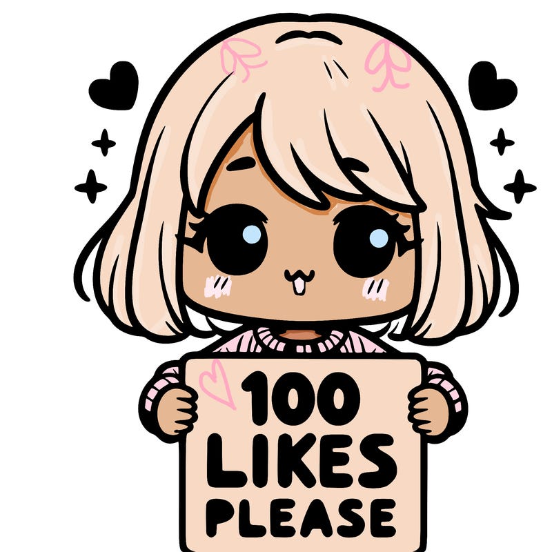 cute girl holding a sign saying 100 likes please