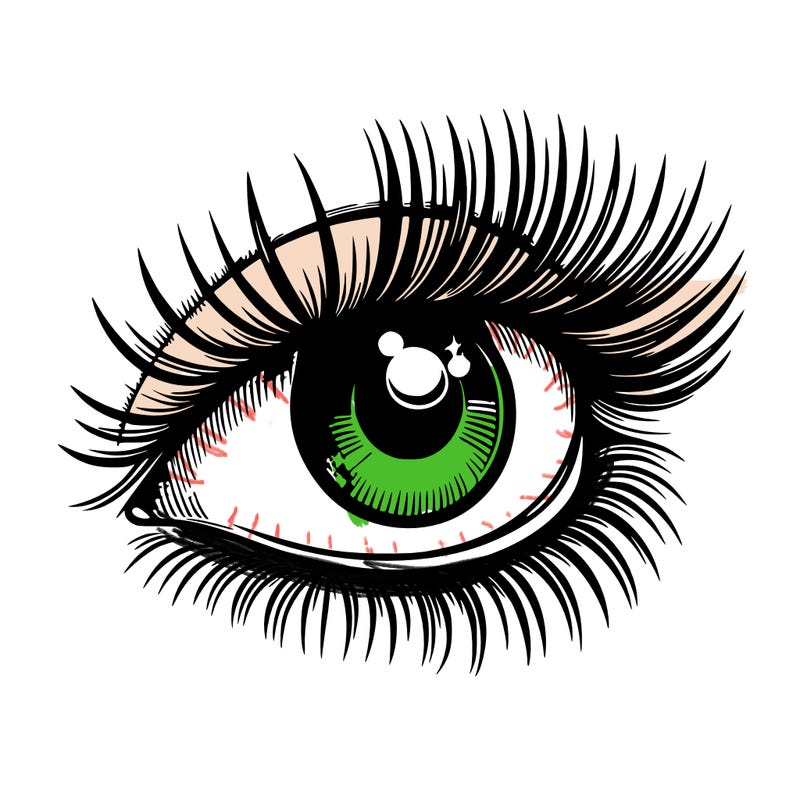 realistic eye long eylashes
