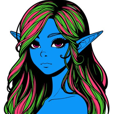 elf girl realistic dark fantasy