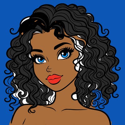 beautiful woman with curly hair