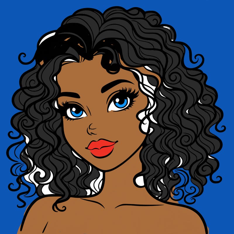 beautiful woman with curly hair