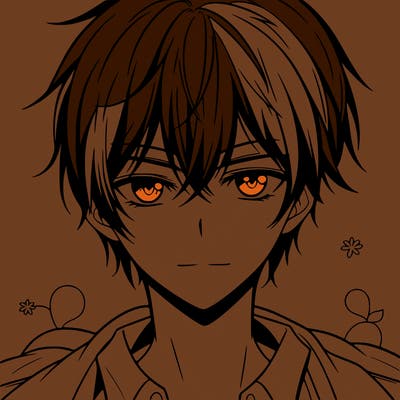 anima boy with handsome face