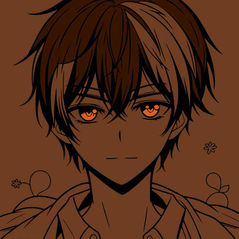 anima boy with handsome face