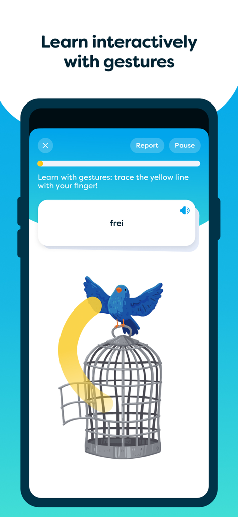 cabuu - Learn vocabulary - Interactive vocabulary learning in the cabuu app using touch gestures and visual illustrations