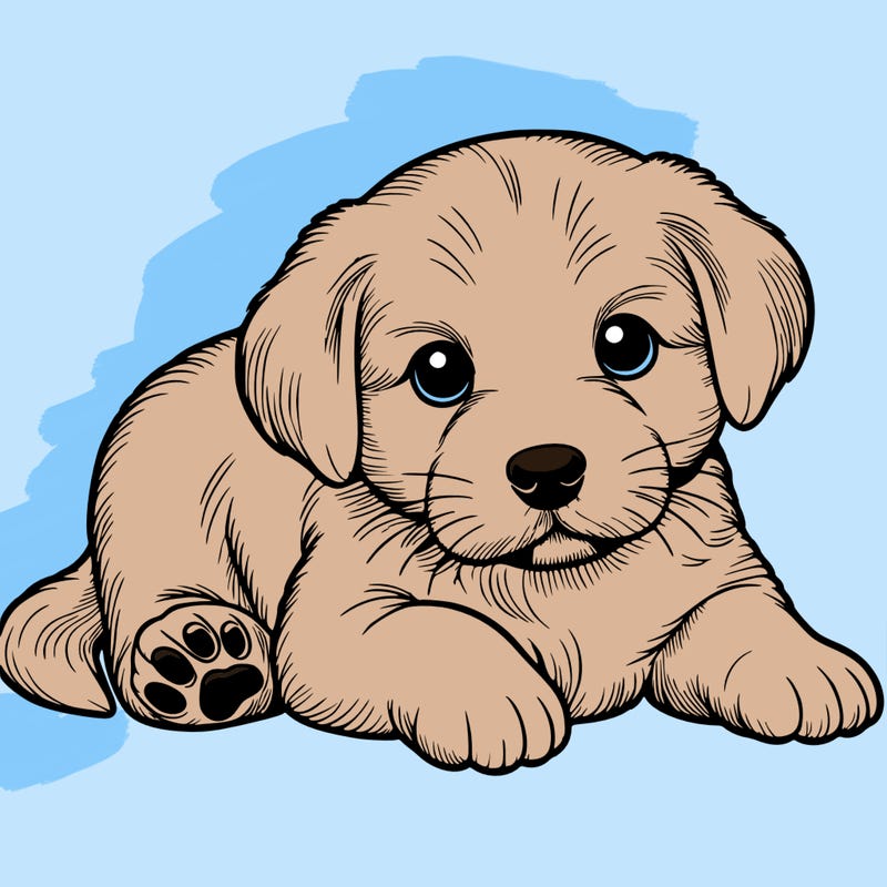 a cute realistic puppy