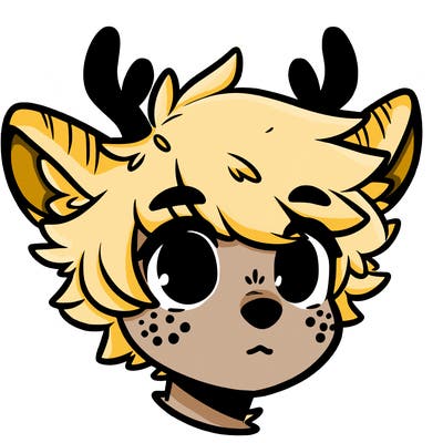 a humanoid deer with soft fluffy ears