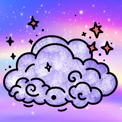 pink starry cloud sky