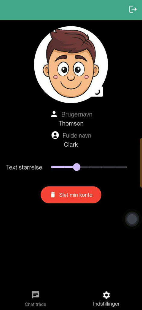 DGO - Schermata del profilo utente e delle impostazioni nell'app di chat di scommesse sportive DGO