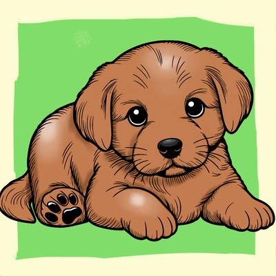 a cute realistic puppy