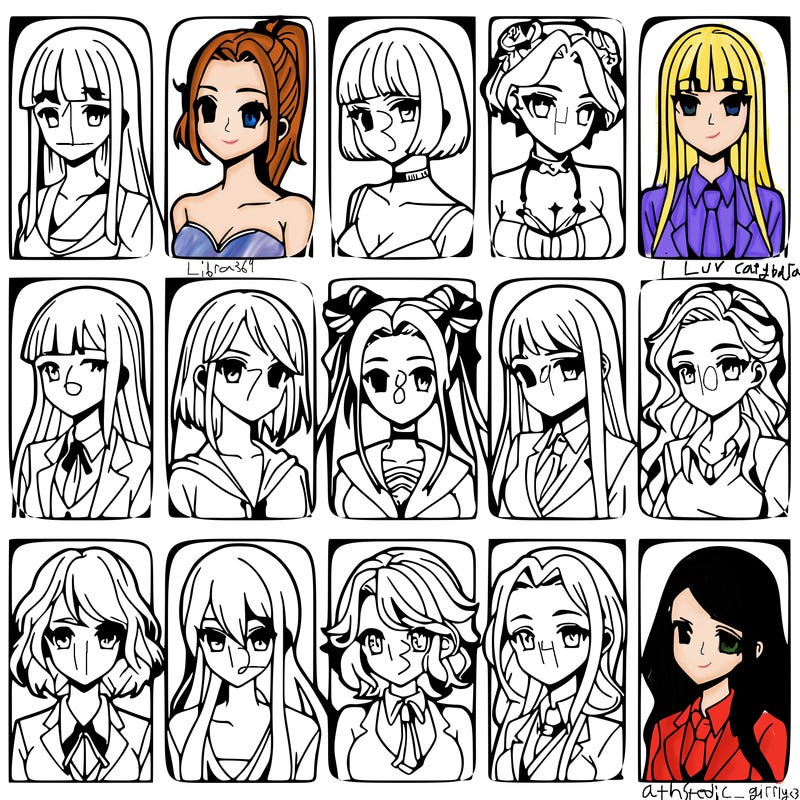 girls that look diffrent anime