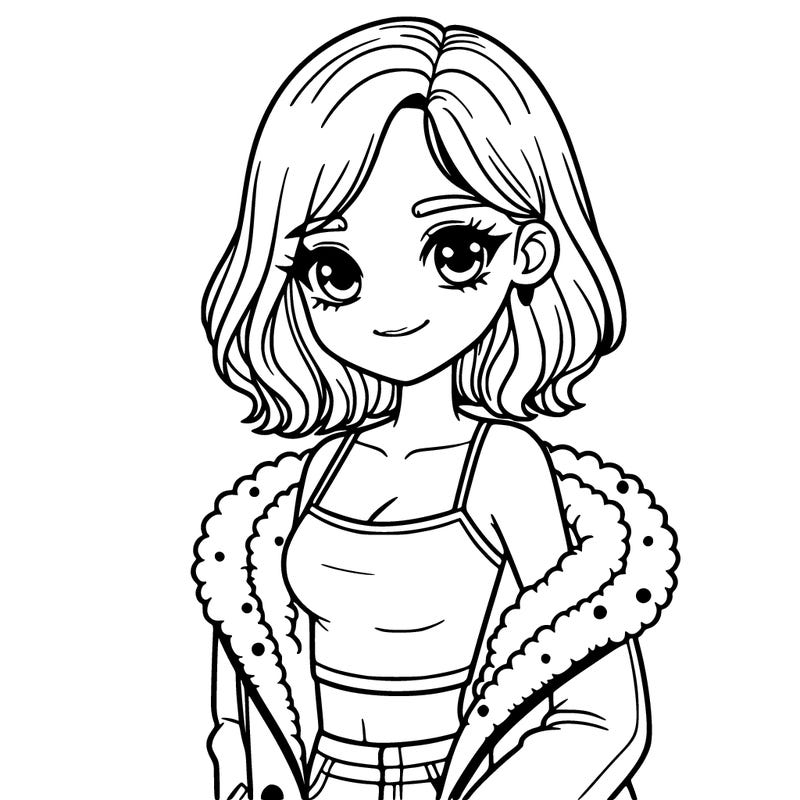 woman with tank top with a cute coat