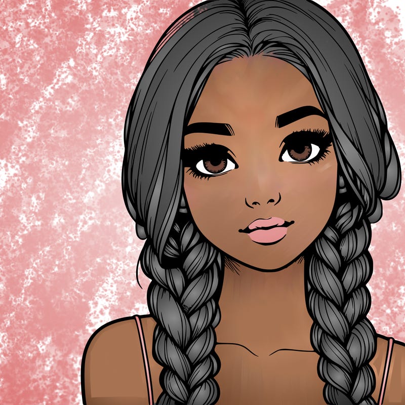 realistic girl with braids
