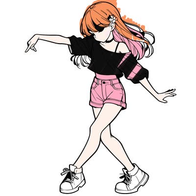 realistic girl danceing