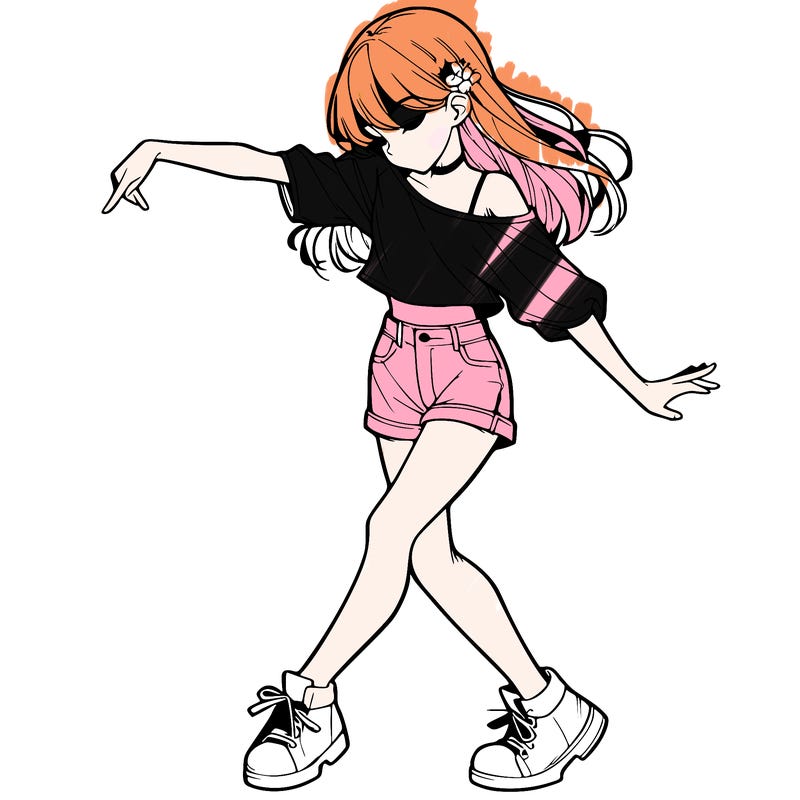 realistic girl danceing