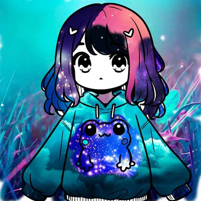 girl wearing frogging sweatshirt