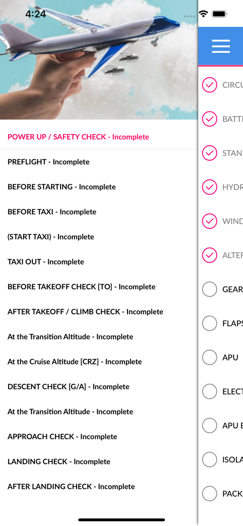 BOEING 747 400 Checklist - Utilities App | MWM