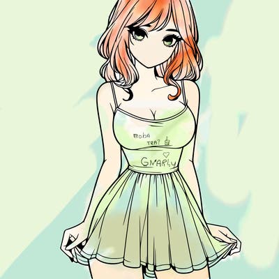 realistic girl in short dress