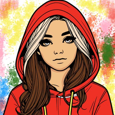 realistic girl with a hoodie
