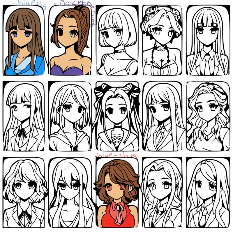 girls that look diffrent anime