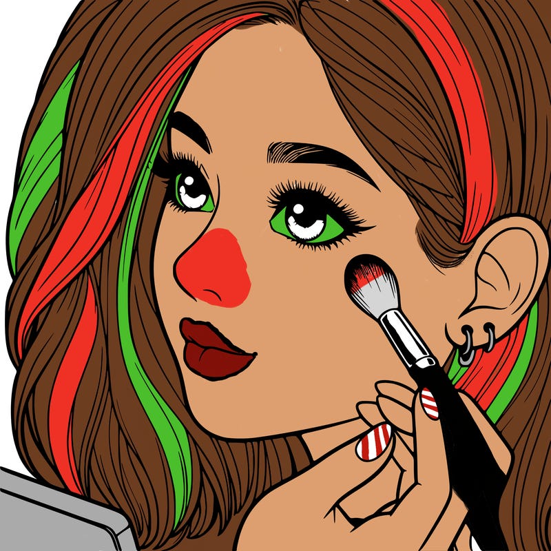 a realistic girl doing her makeup