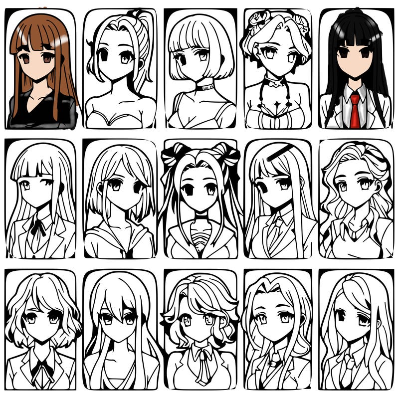 girls that look diffrent anime