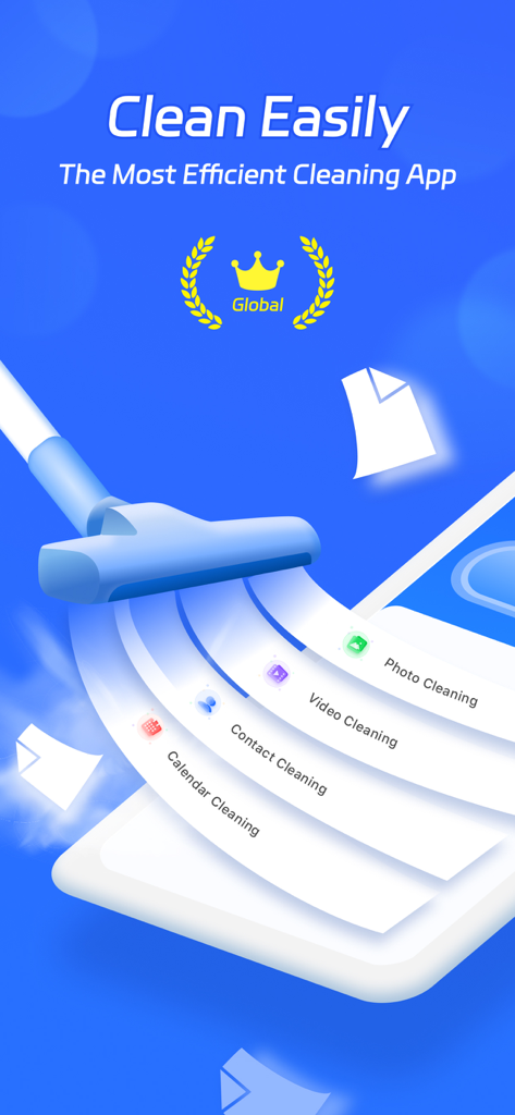Clean Easily-Storage Cleaner - Clean Easily app interface showcasing photo video contact and calendar cleaning features to free up iPhone storage