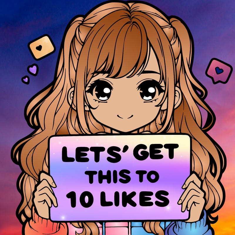 girl holding up sign that says let’s get this to 10 likes realistic