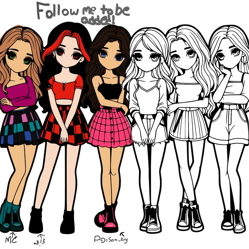 a group of girls realistic