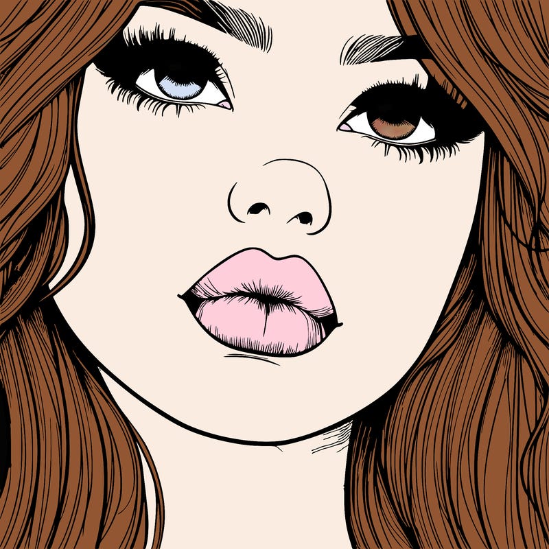 really realistic girl with lips