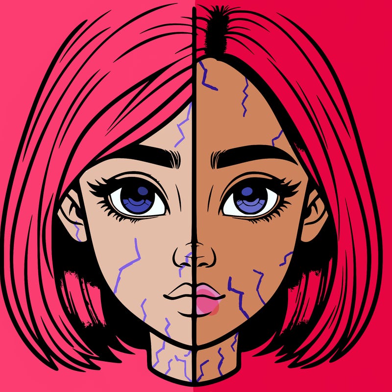realistic girl split
