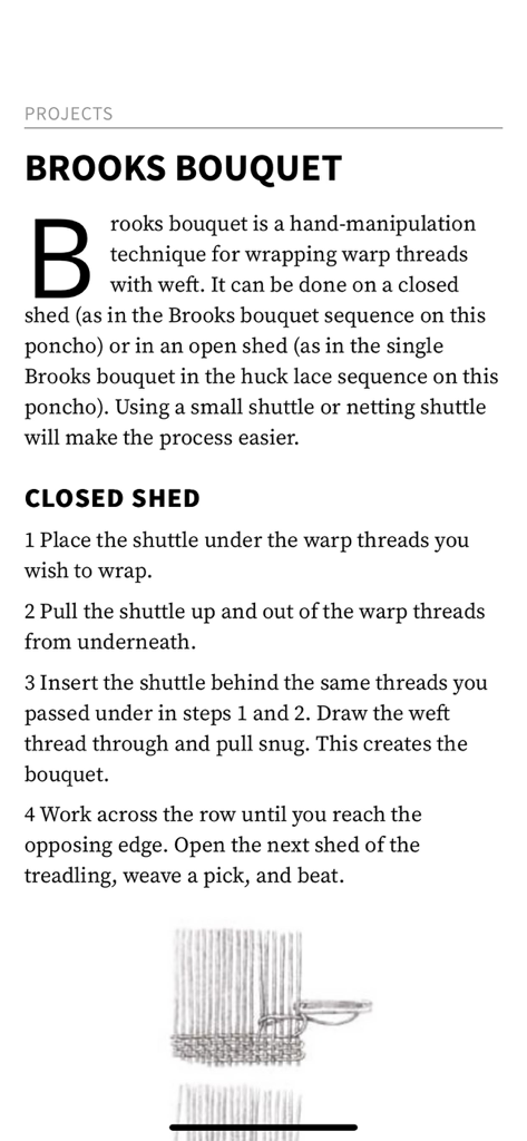 Handwoven - Step by step weaving tutorial for the Brooks Bouquet technique in the Handwoven magazine app