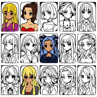 girls that look diffrent anime