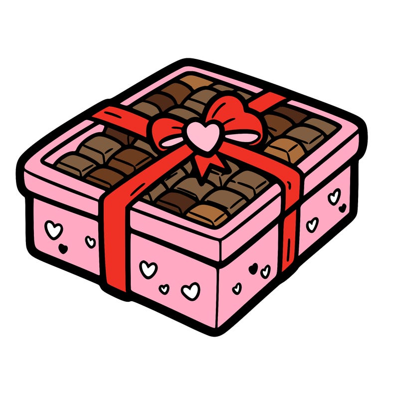 a box of chocolate for valentines day