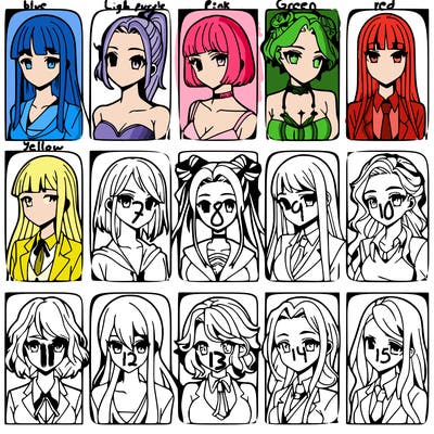 girls that look diffrent anime