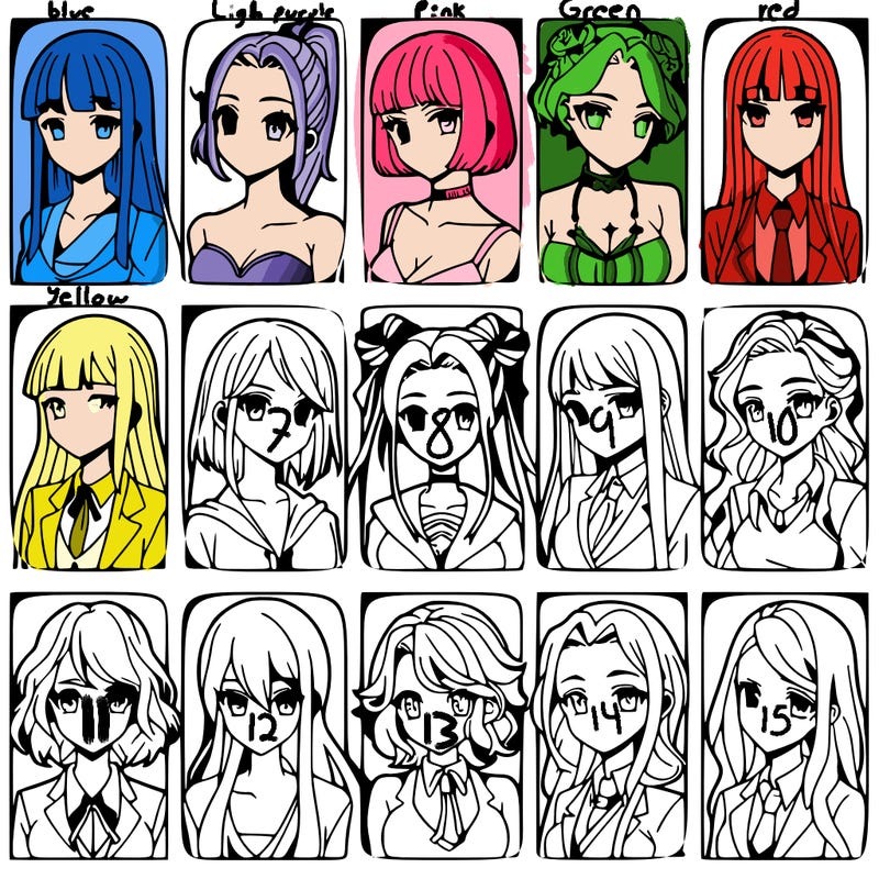 girls that look diffrent anime