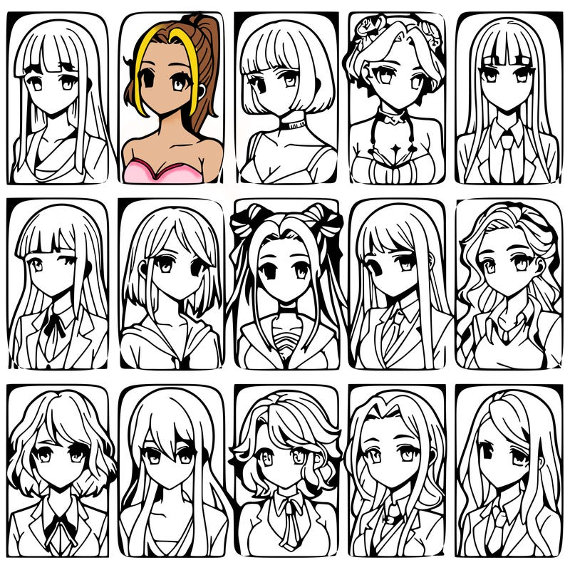 girls that look diffrent anime