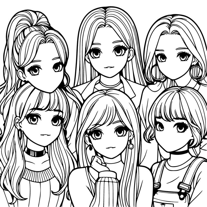 a group of girls realistic