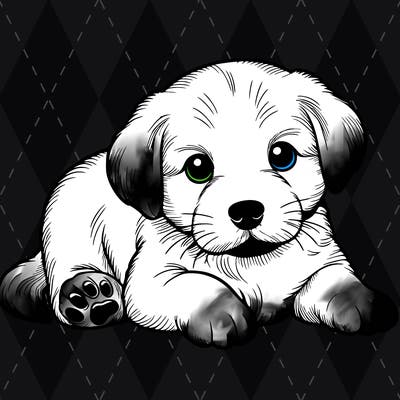 a cute realistic puppy