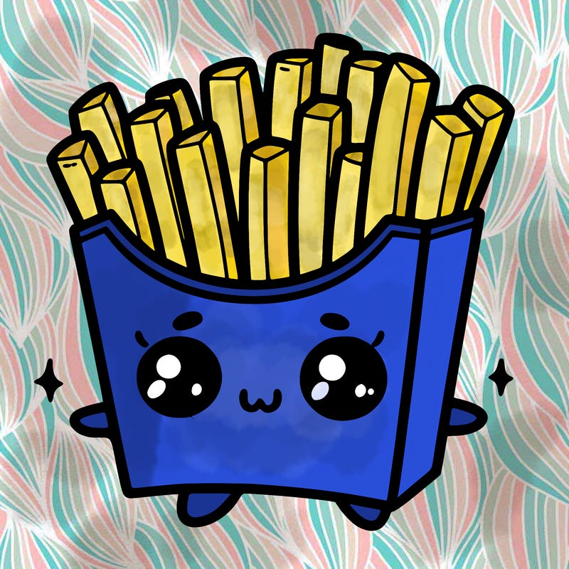 a cute. french fries