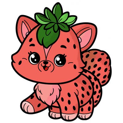 teddy strawberry cat