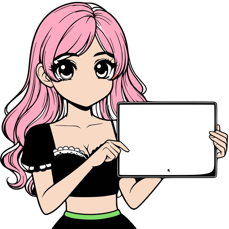 realistic pretty girl holding blank sign