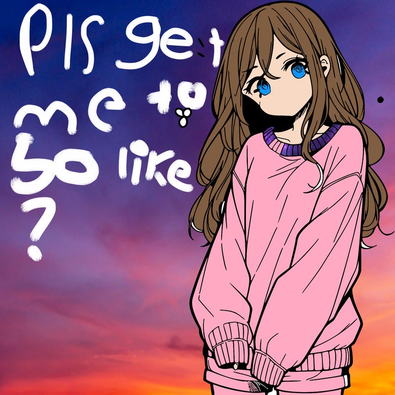 manga teen girl  in a sweater and baggy pants