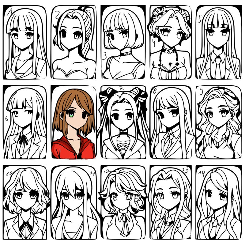 girls that look diffrent anime