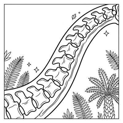 Dive into the world of dinosaurs with this captivating Brachiosaurus neck coloring page designed specifically for young explorers. Children aged 4-8 will love bringing this ancient giant to life with their favorite colors.