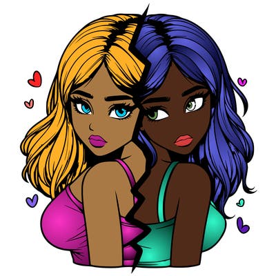 realistic girl split