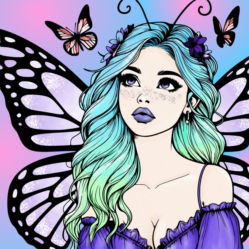 butterfly fairy realistic girl